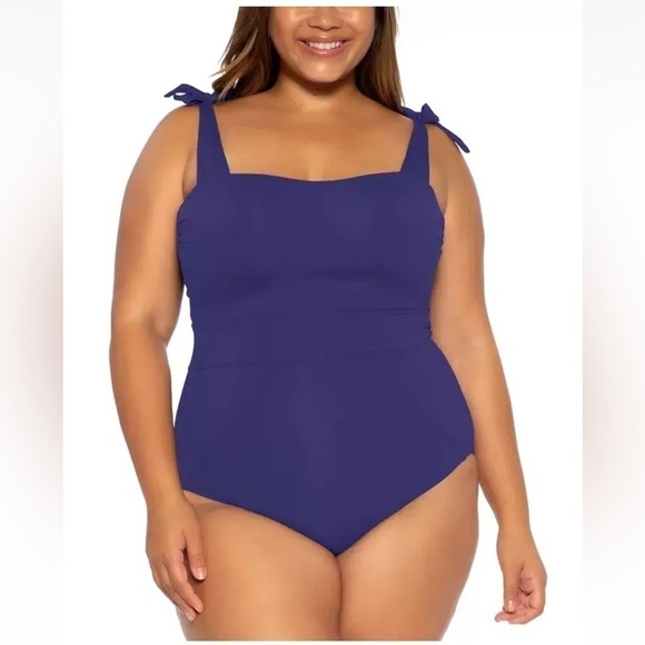 BECCA Other - Becca ETC STARRY NIGHT BLUE Tie-Shoulder One Piece Swimsuit, US 2X (20-22)